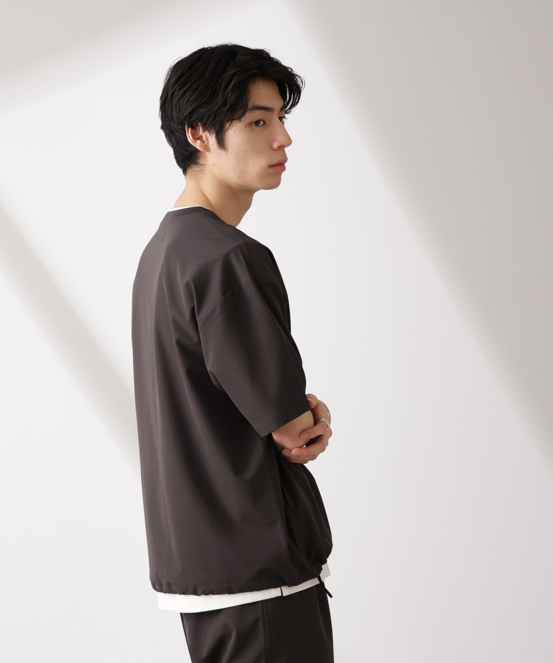  「ライトウェイトストレッチ プルオーバー半袖(セットアップ可)」|Tシャツ・カットソー|
