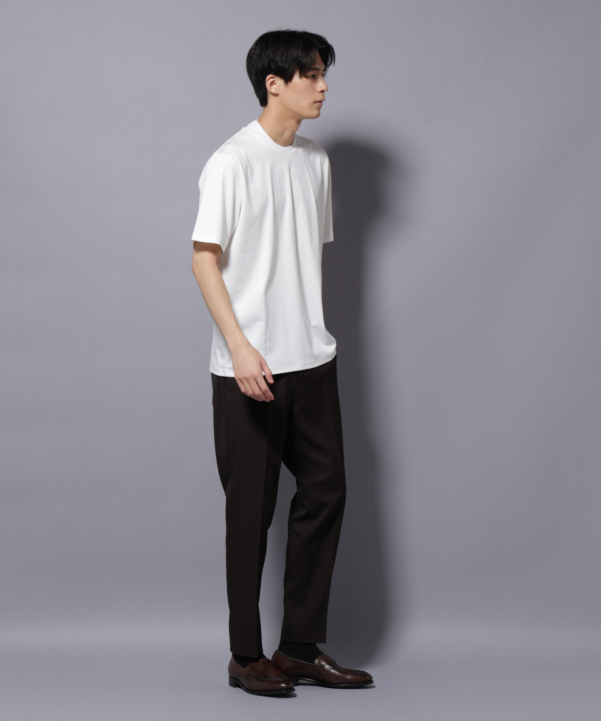 nano･universe「ジャケT(R) プレミアム クルーネック 半袖」|Tシャツ・カットソー|