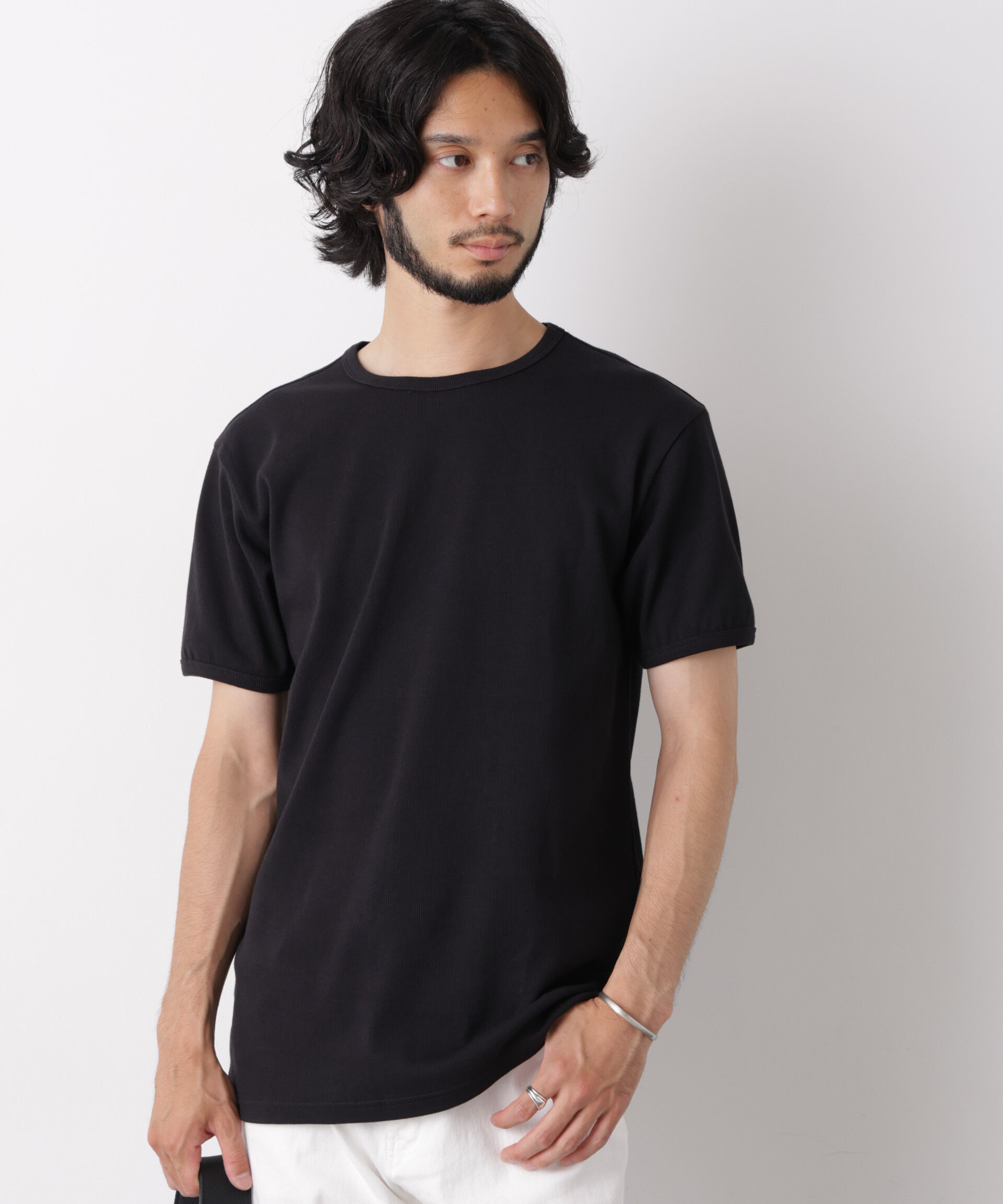 nano･universe「リブフライスTシャツ 半袖」|Tシャツ・カットソー|