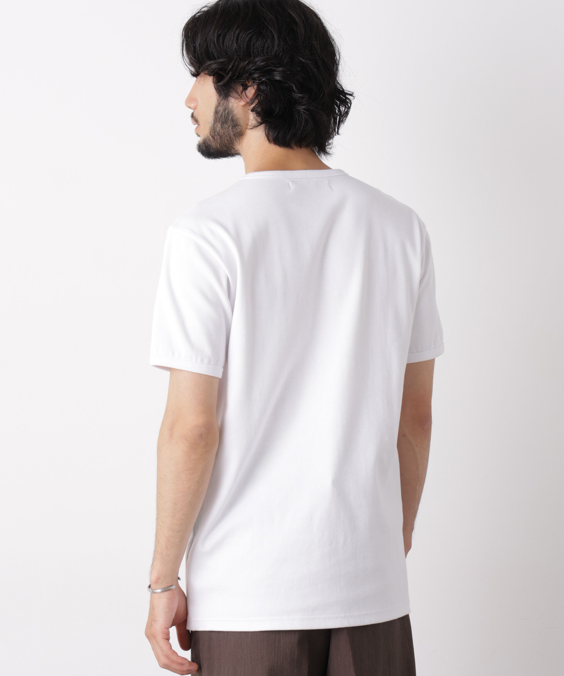 nano･universe「リブフライスTシャツ 半袖」|Tシャツ・カットソー|