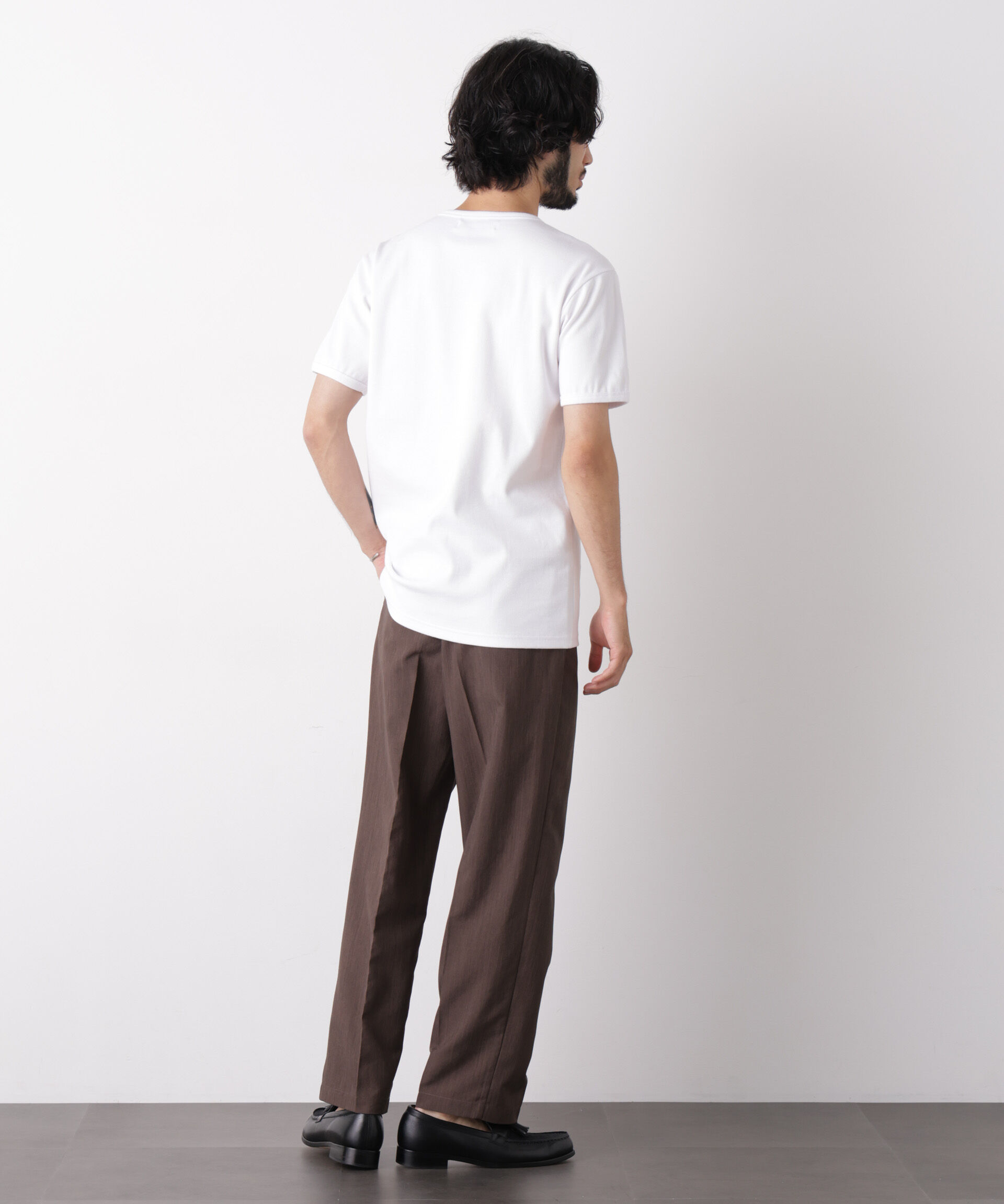 nano･universe「リブフライスTシャツ 半袖」|Tシャツ・カットソー|