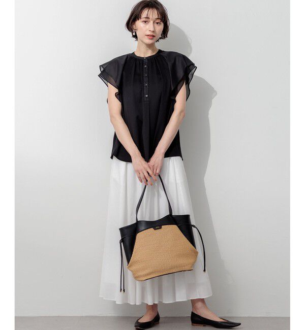 23区「アキハコンビ ラッフルスリーブ カットソー」|Tシャツ・カットソー|
