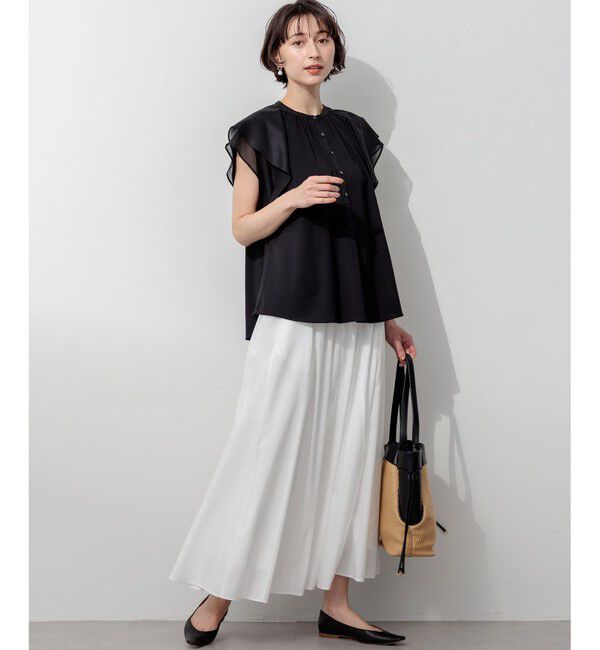 23区「アキハコンビ ラッフルスリーブ カットソー」|Tシャツ・カットソー|