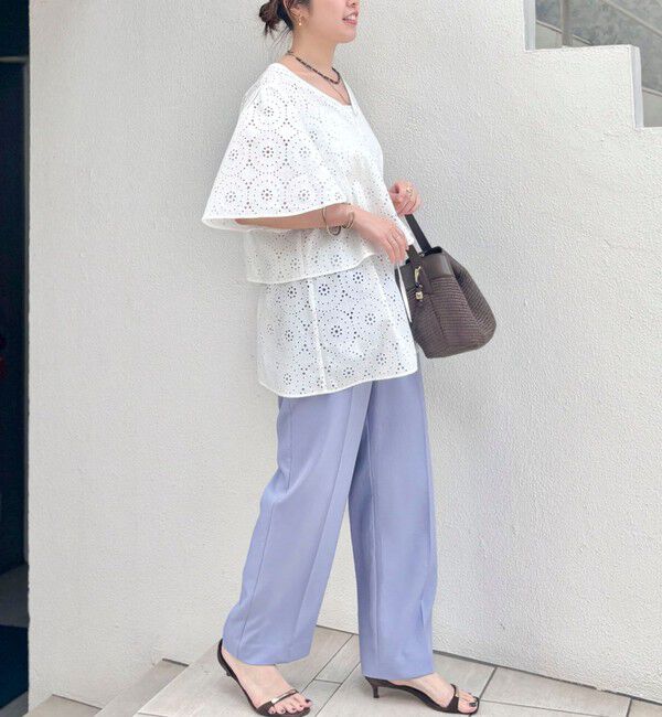 NOLLEY'S「《セットアップ対応》ウォッシャブルストレッチツイル愛されセミワイドパンツ」|その他|