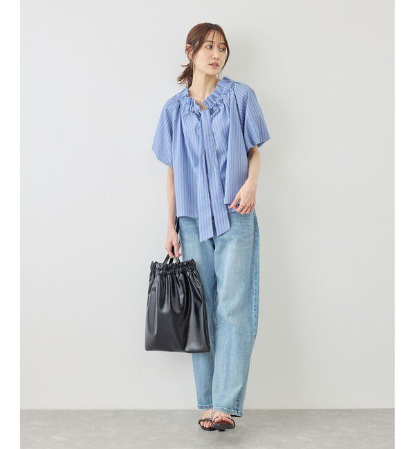 Rope&rsquo;Picnic「前後2WAYギャザーリボンデザインシャツ/UVケア・接触冷感・リンクコーデ」|シャツ・ブラウス|