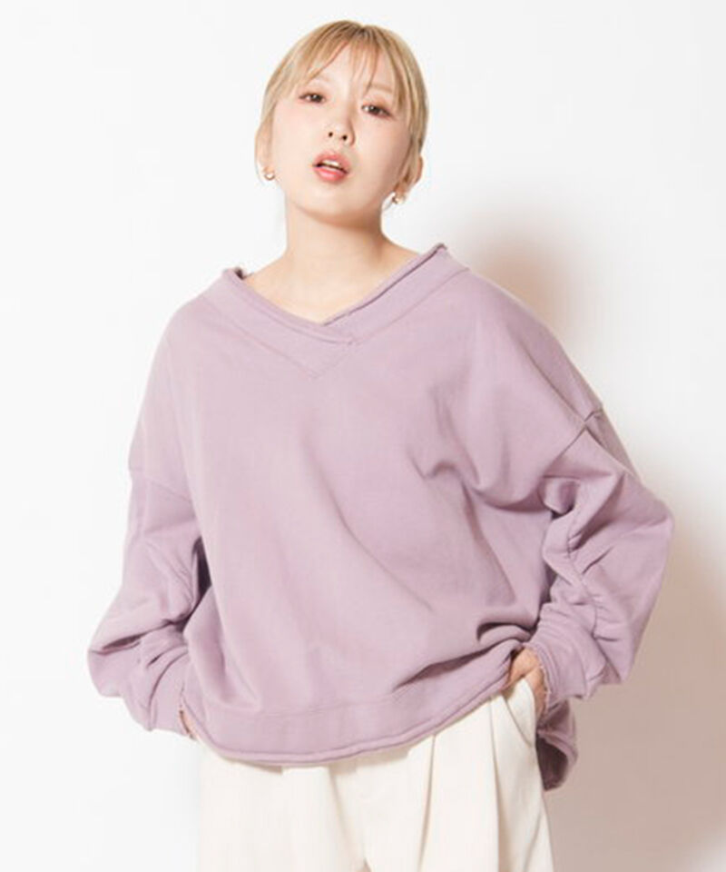 「裏毛Vネックプルオーバー」|Tシャツ・カットソー|L .PURPLE
