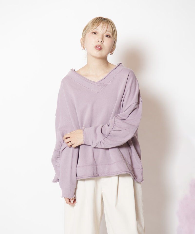  「裏毛Vネックプルオーバー」|Tシャツ・カットソー|