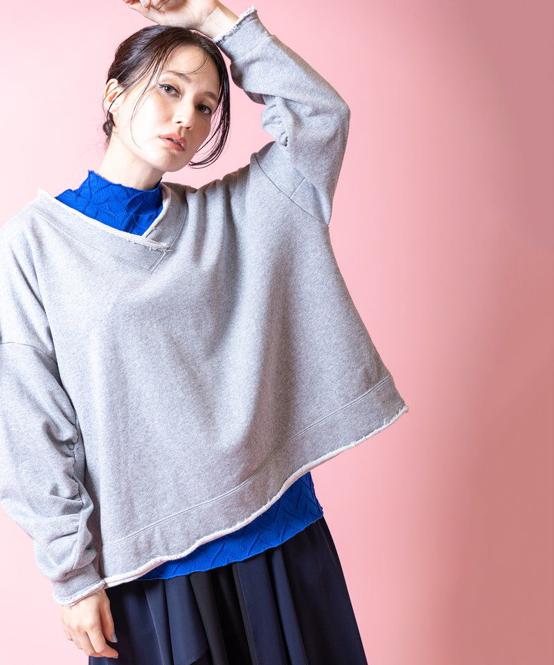  「裏毛Vネックプルオーバー」|Tシャツ・カットソー|