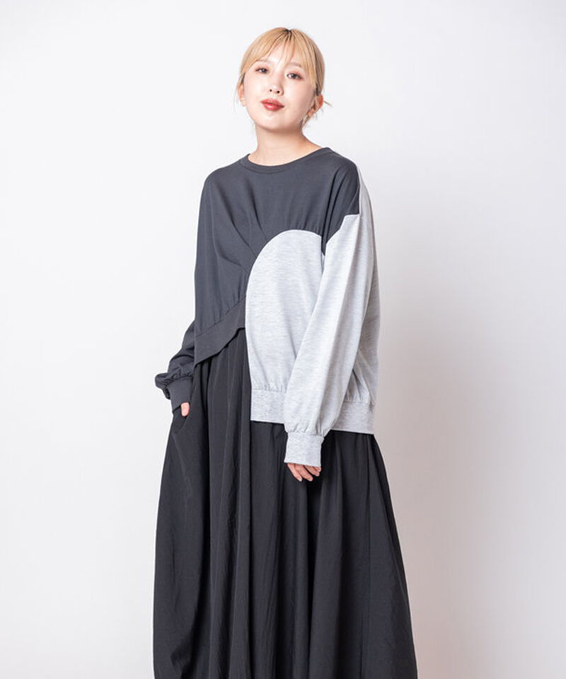  「切替アシンメトリーワンピース」|ワンピース|GRAY