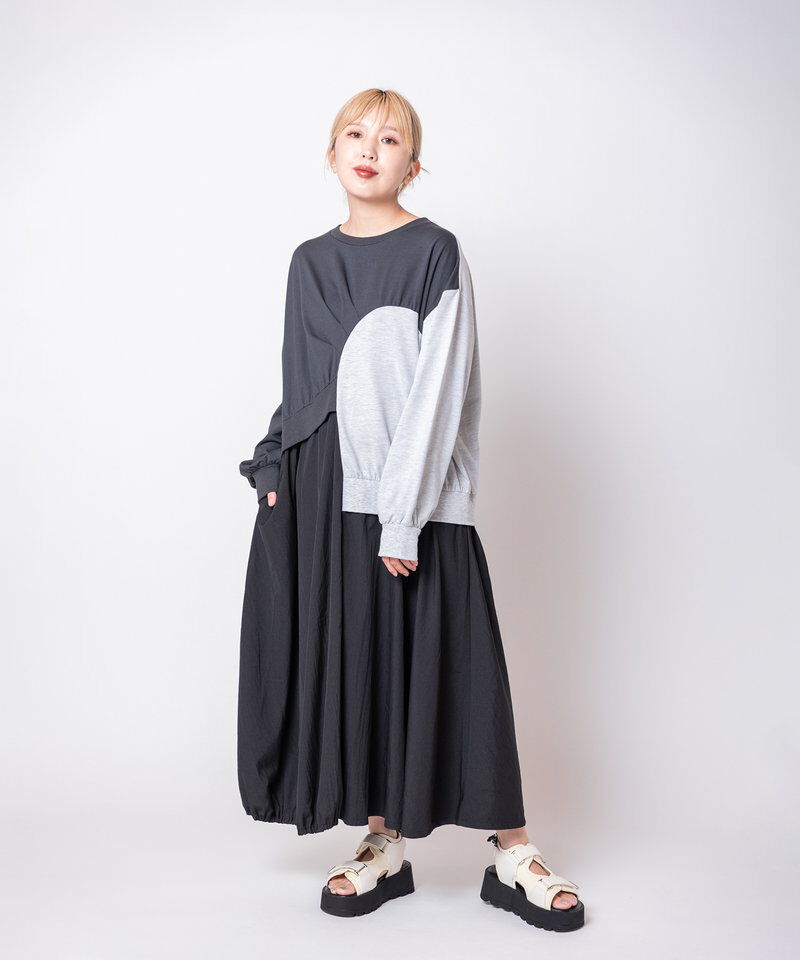  「切替アシンメトリーワンピース」|ワンピース|