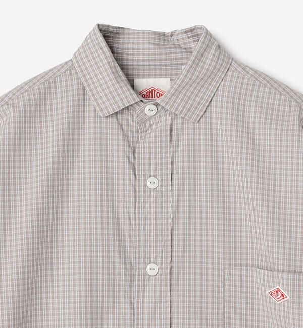 DANTON「DANTON | コットンポプリン 半袖シャツワンピース PLAID WOMEN」|ワンピース|