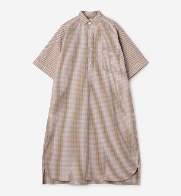 DANTON「DANTON | コットンポプリン 半袖シャツワンピース PLAID WOMEN」|ワンピース|