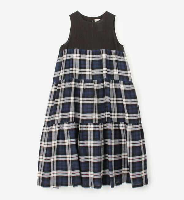 ONEIL OF DUBLIN「O'NEIL OF DUBLIN | リネン ティアードワンピース WOMEN」|ワンピース|BLACK系1