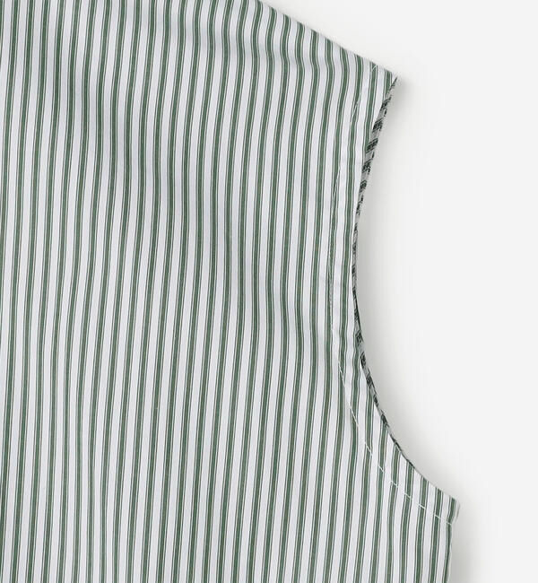 GYMPHLEX「Gymphlex | コットン スリーブレス ボタンダウンシャツワンピース STRIPE WOMEN」|ワンピース|