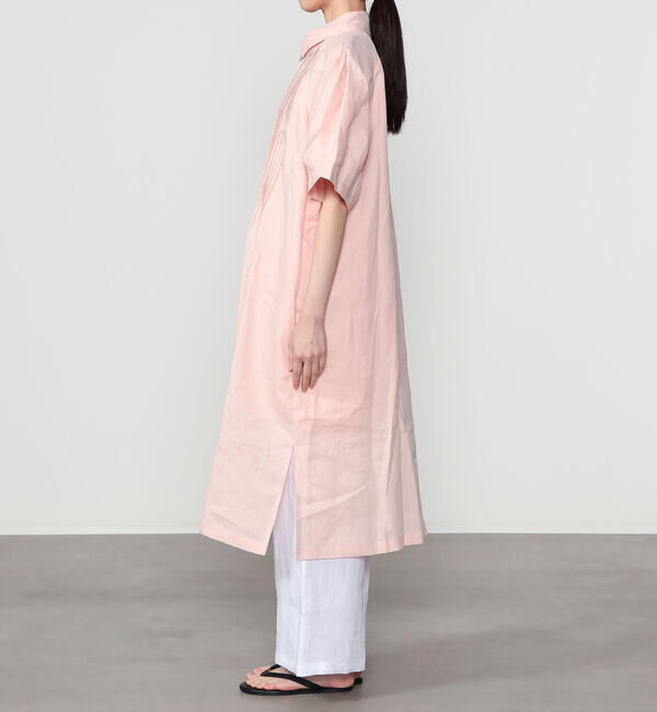  「eunoia | リネン ピンタック半袖ワンピース WOMEN」|ワンピース|