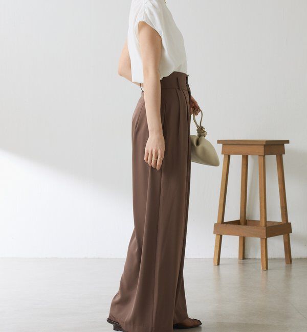  「《再入荷決定！SNSで人気》【Nuel/ヌエル】 2WAYハイウエストパンツ」|スラックス|