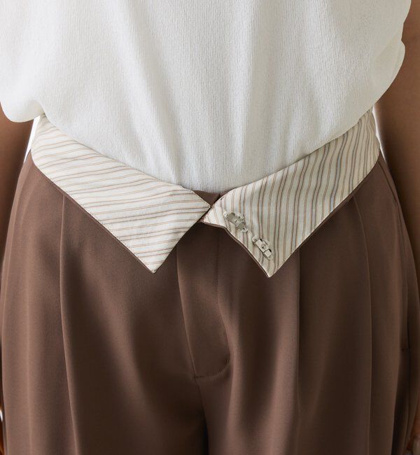  「《再入荷決定！SNSで人気》【Nuel/ヌエル】 2WAYハイウエストパンツ」|スラックス|