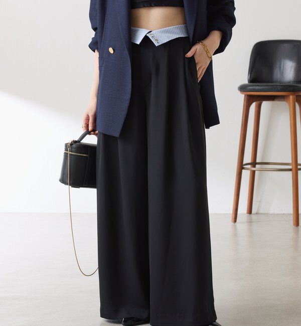  「《再入荷決定！SNSで人気》【Nuel/ヌエル】 2WAYハイウエストパンツ」|スラックス|