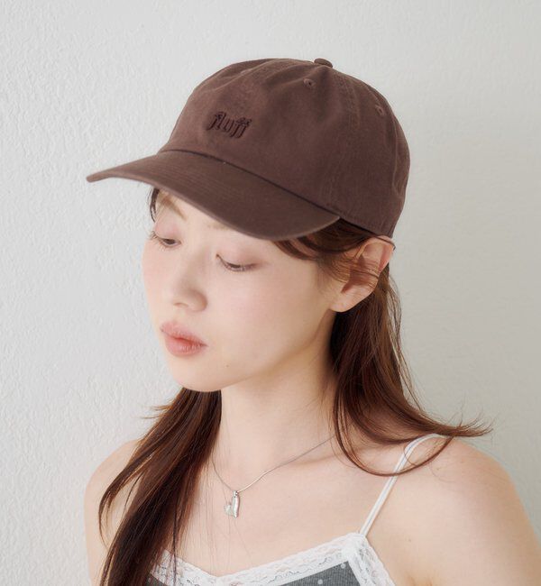  「ロゴ刺繍キャップ」|ハット|ブラウン