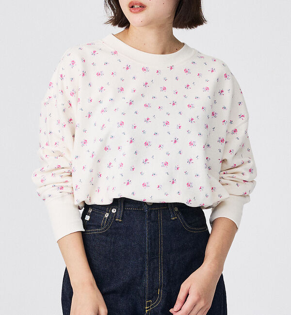 Rouge vif「【JEMORGAN / ジェーイーモーガン】ガーゼ裏毛 花柄クルースウェット/J」|スウェット・ジャージ|ホワイト系その他2