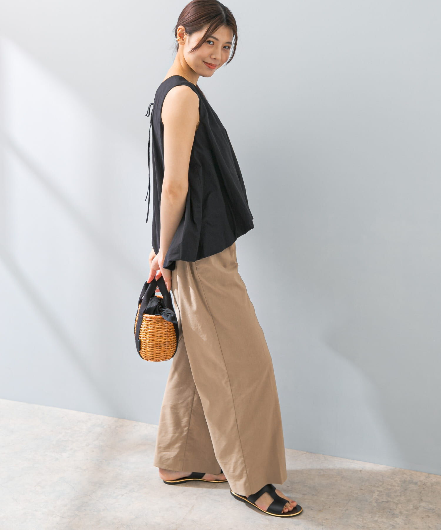 URBAN RESEARCH ROSSO「F by ROSSO　ノースリーブバルーンヘムブラウス」|シャツ・ブラウス|