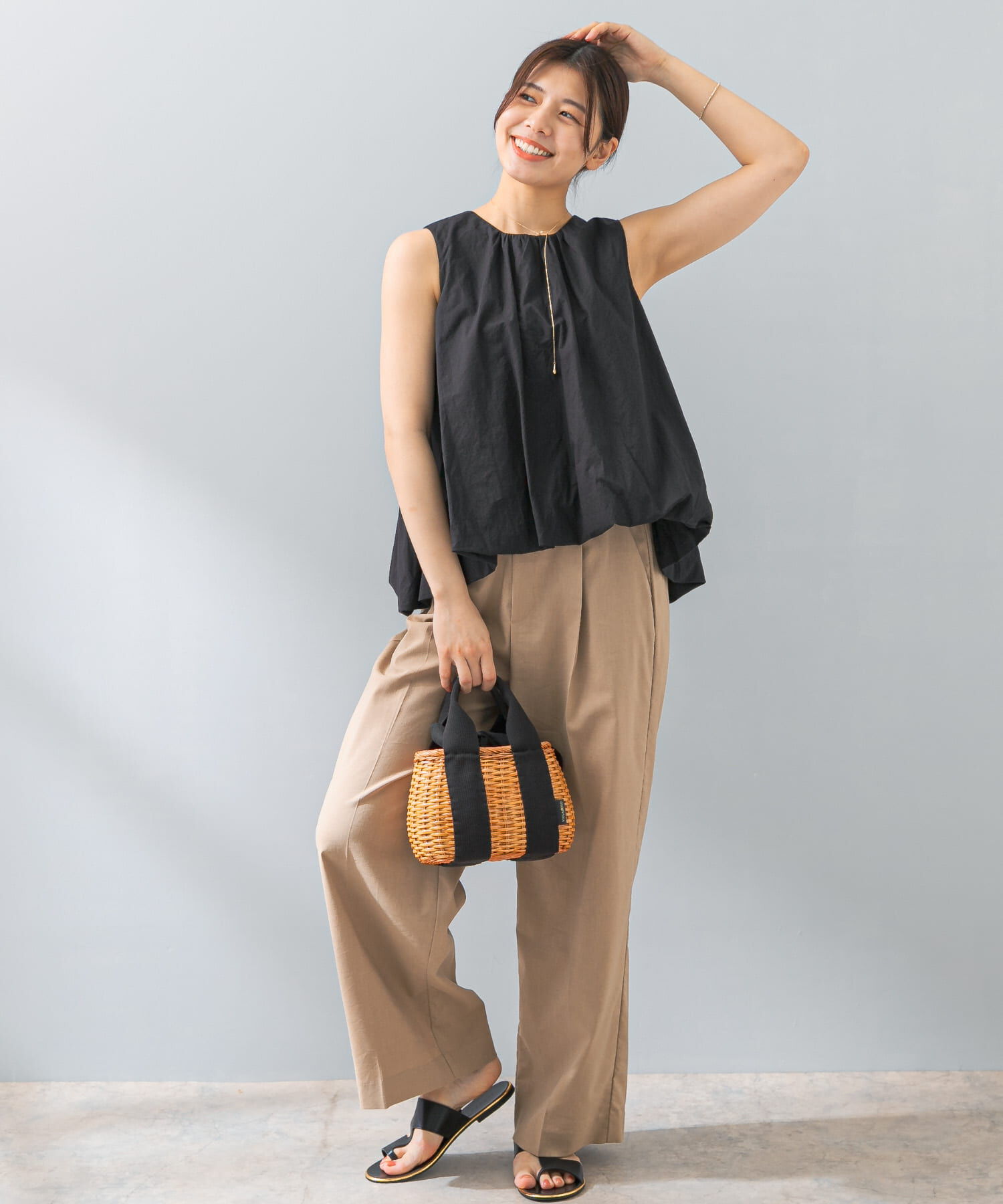URBAN RESEARCH ROSSO「F by ROSSO　ノースリーブバルーンヘムブラウス」|シャツ・ブラウス|