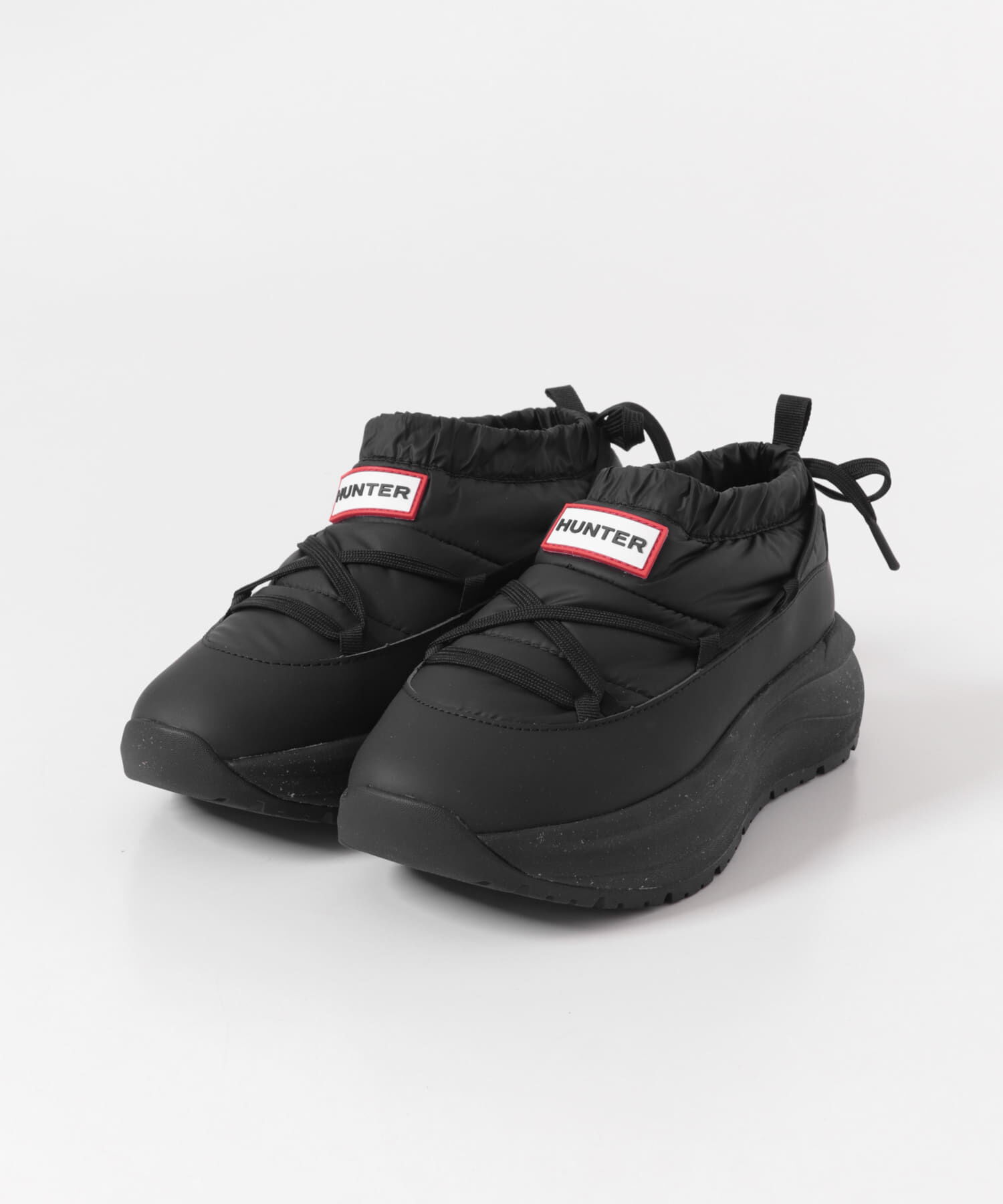 URBAN RESEARCH DOORS「HUNTER　GRIP PUFF LACE SLIPON」|レインシューズ|ブラック
