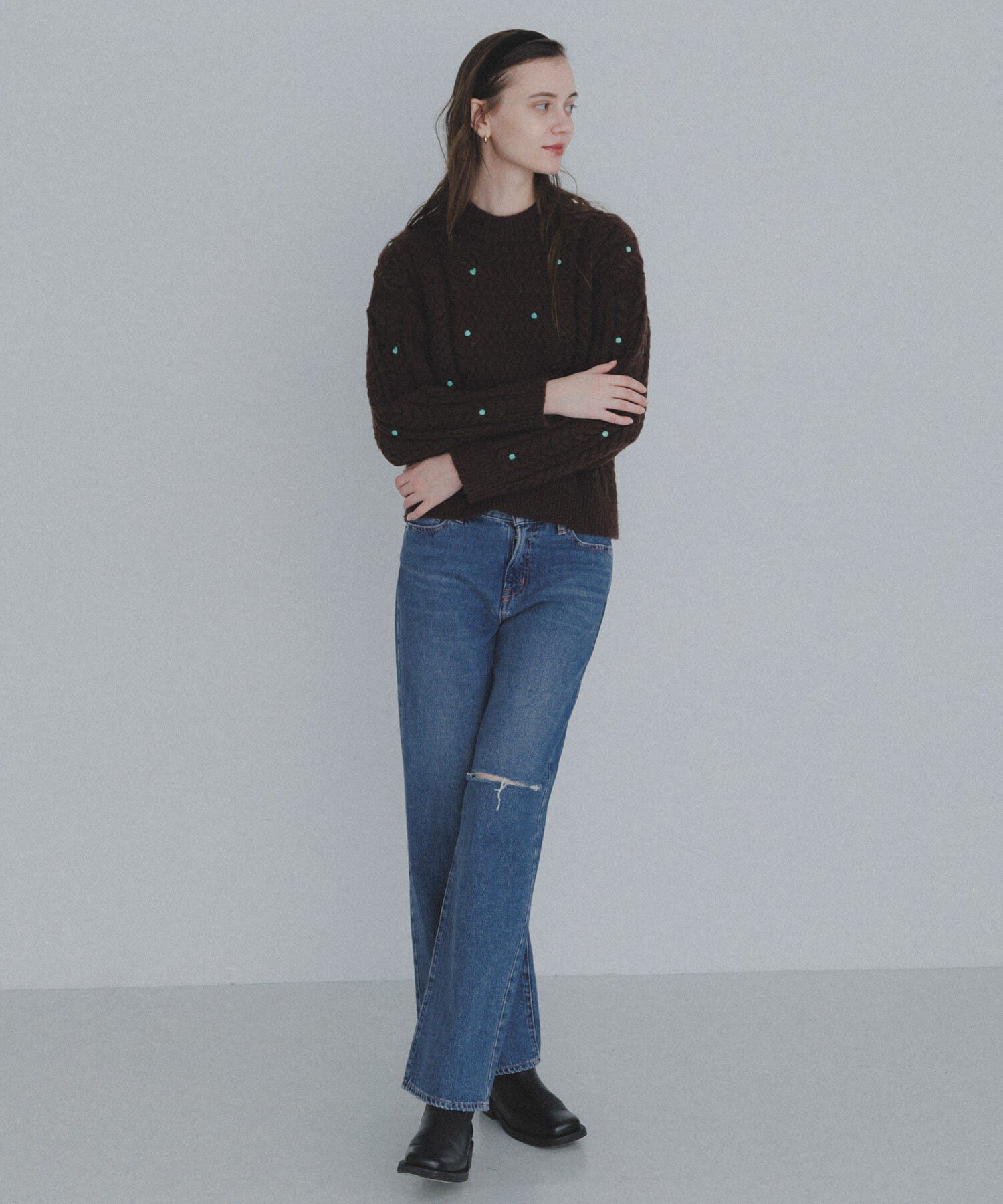 Sonny Label 「刺繍ケーブルニット」|ニット・セーター|