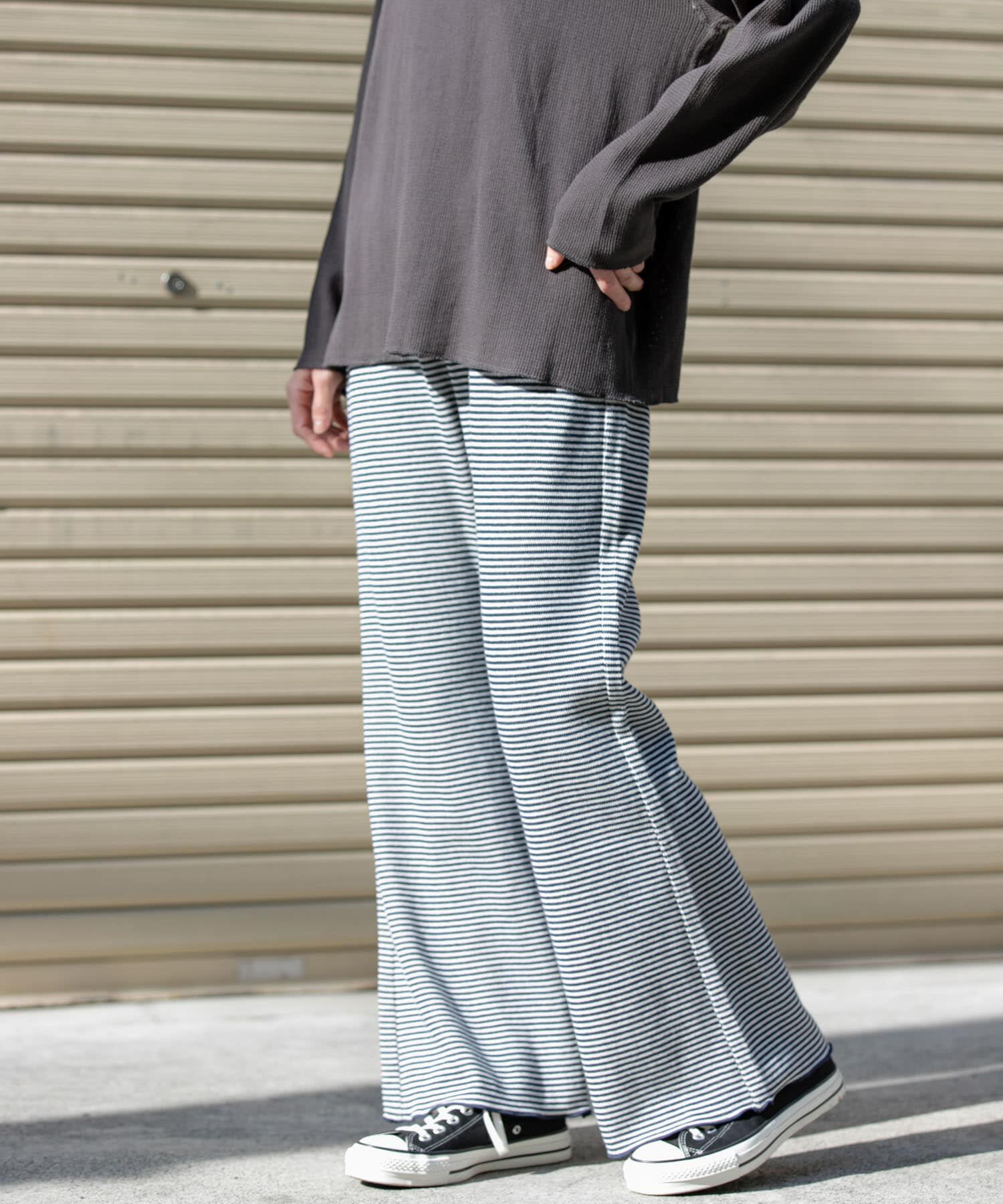 URBAN RESEARCH DOORS「FORK&SPOON　カットフレアパンツ」|その他|ネイビー
