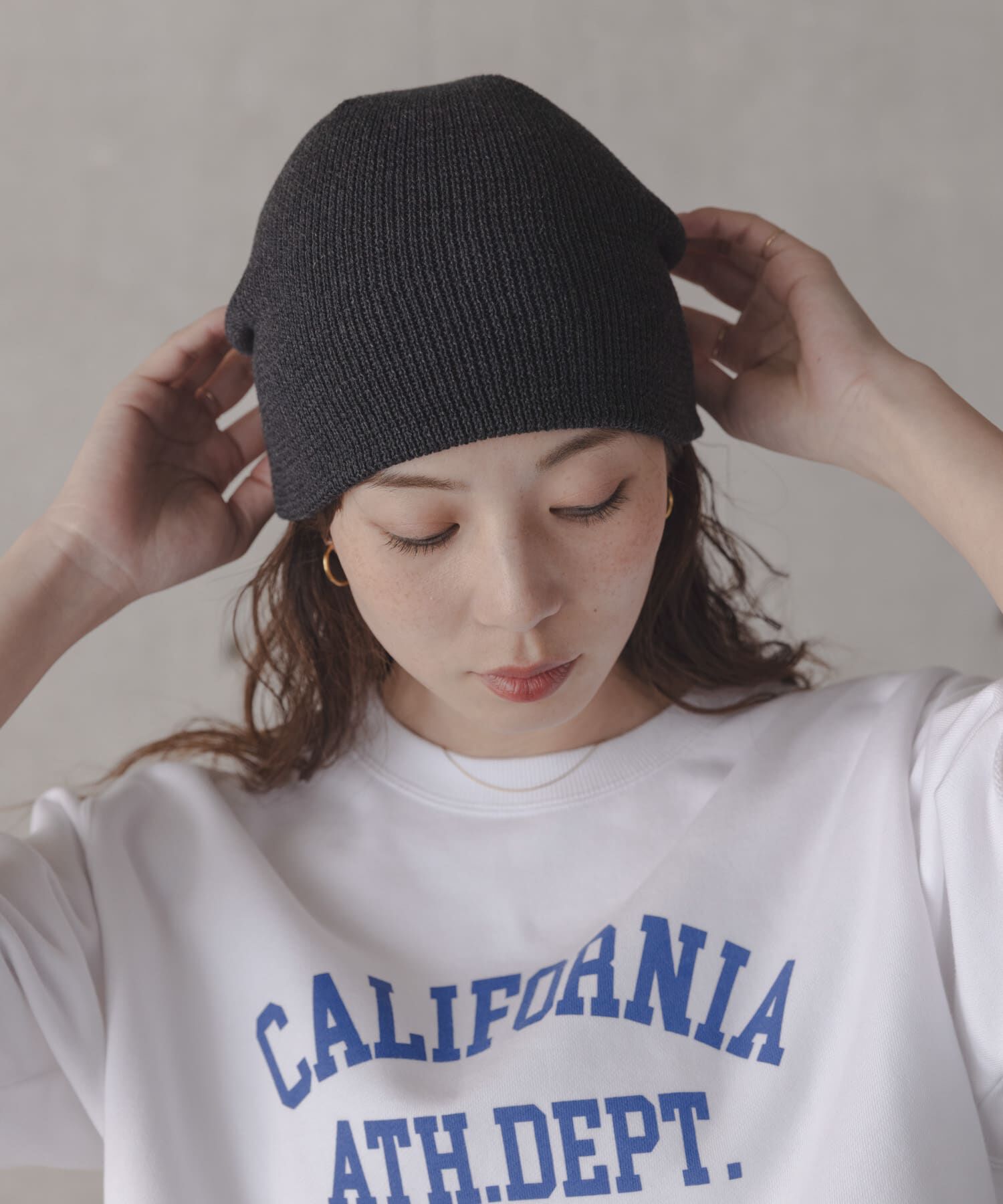 Sonny Label 「コットンシングルニット帽」|ニット帽|ブラック