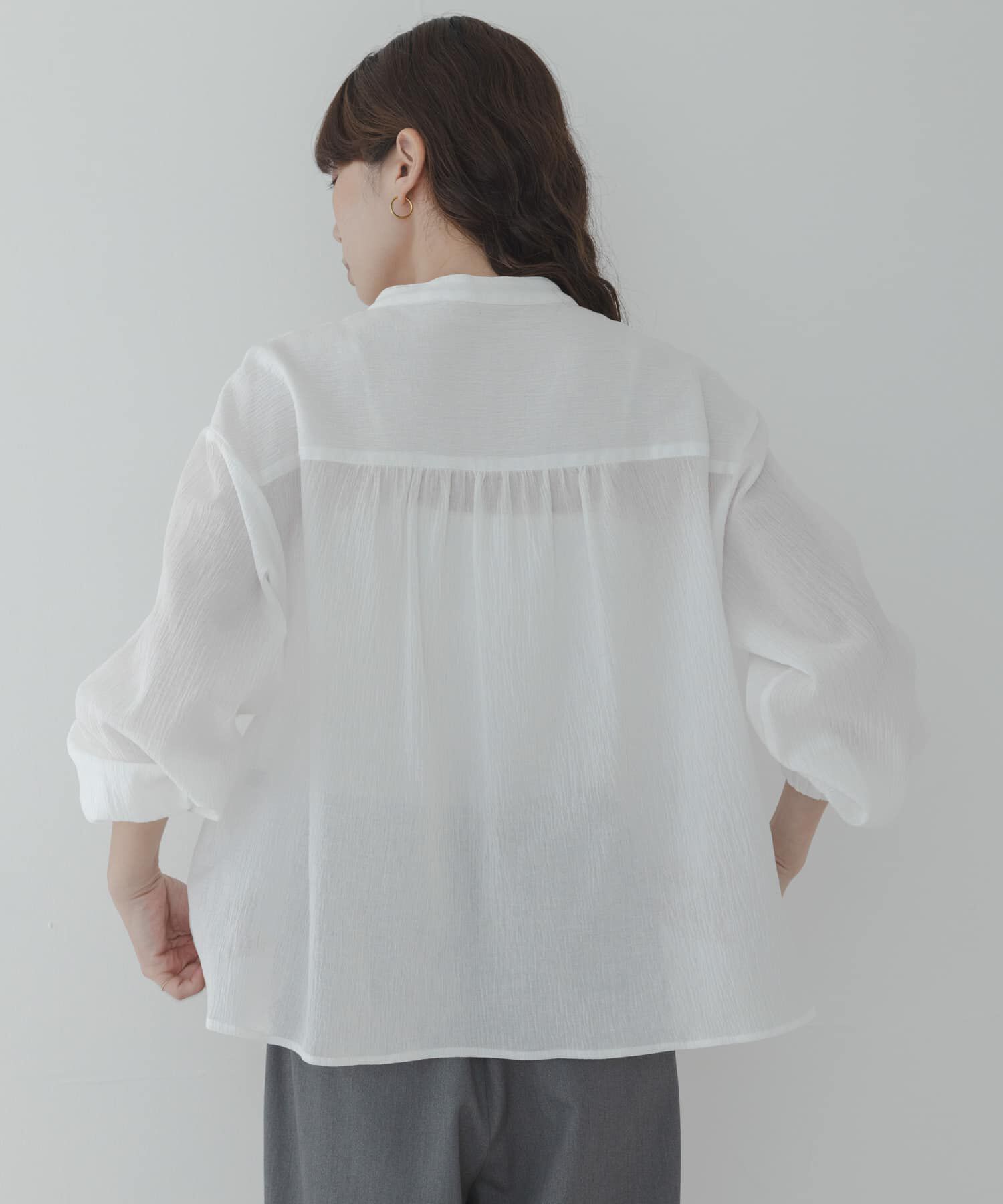 Sonny Label 「バンドカラーフリルコットンシャツブラウス」|シャツ・ブラウス|
