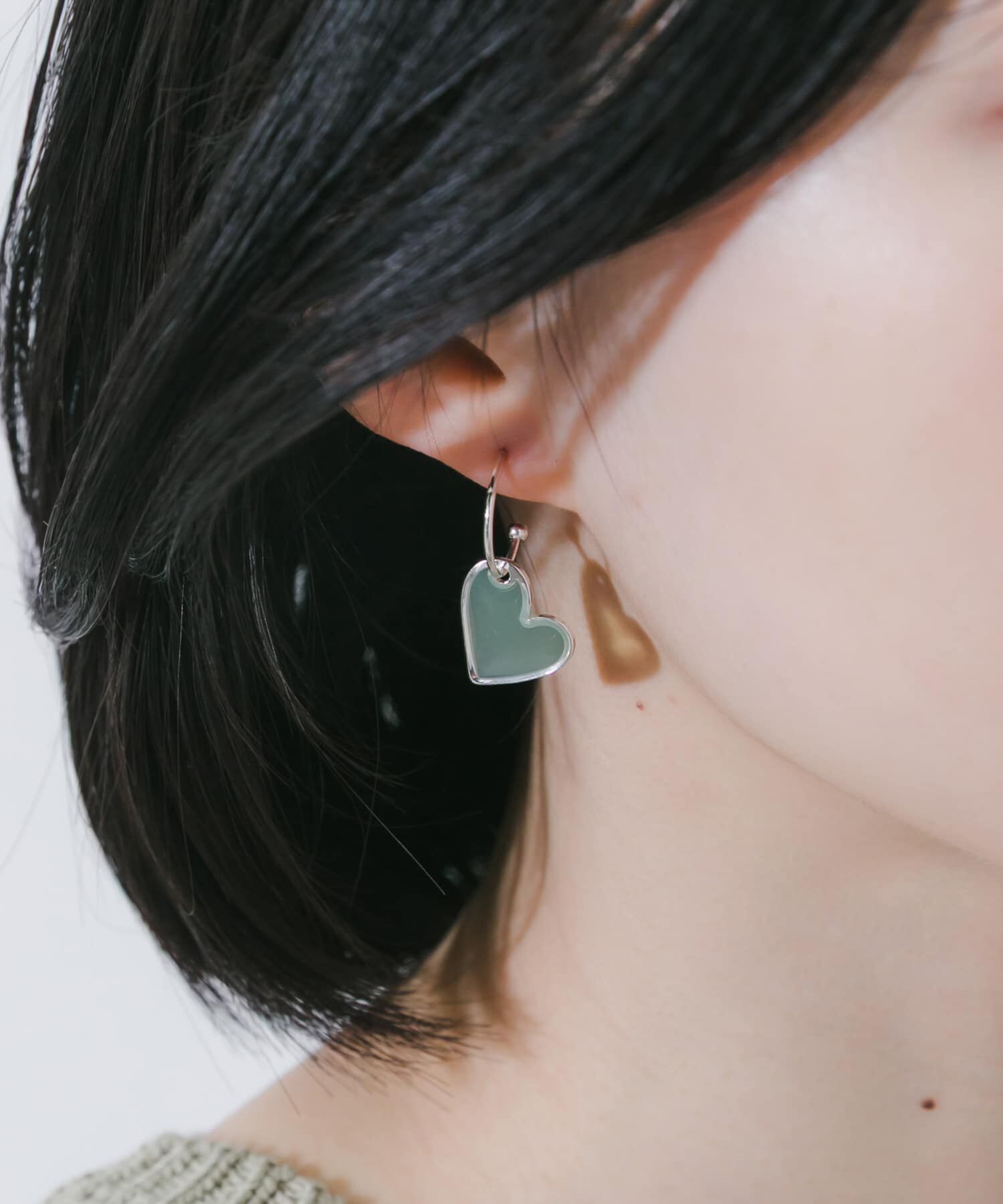 SMELLY「カラーハートメタルフープピアス」|ピアス|