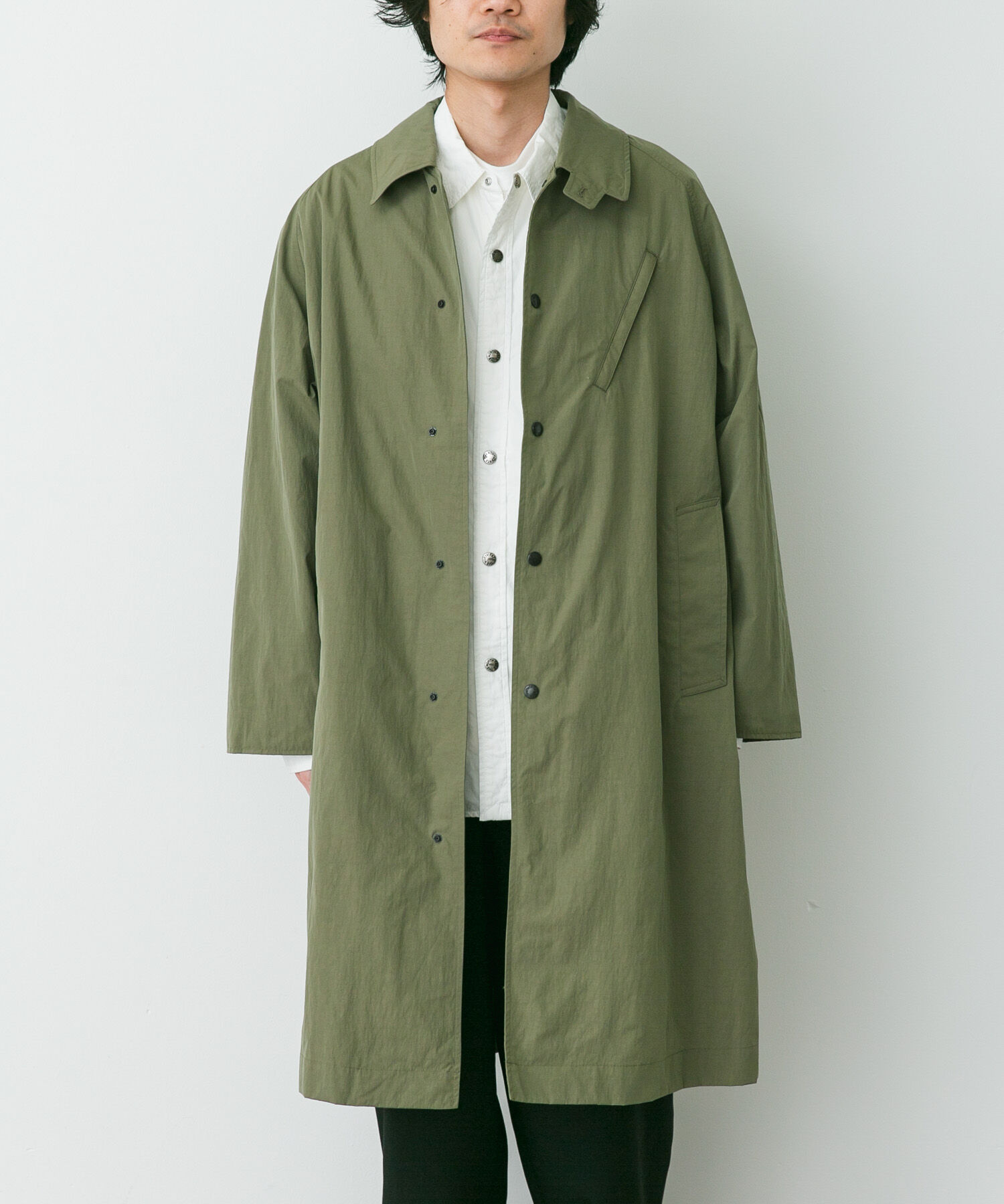 URBAN RESEARCH DOORS「THE NORTH FACE PURPLE LABEL　B.W.F.SOUTIEN COLLAR COAT」|ステンカラーコート|カーキ