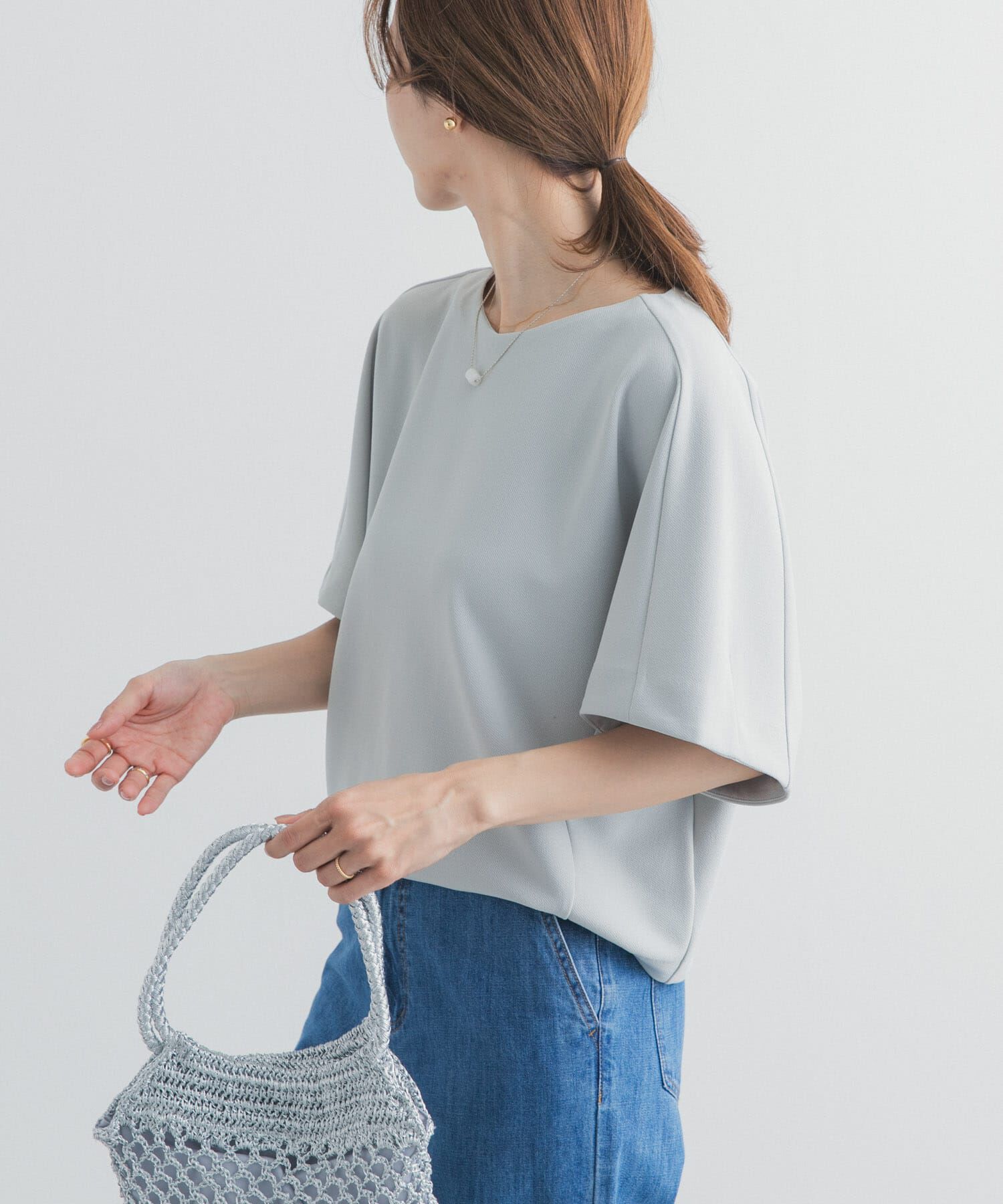 URBAN RESEARCH DOORS「カットジョーゼットVネックプルオーバー」|Tシャツ・カットソー|