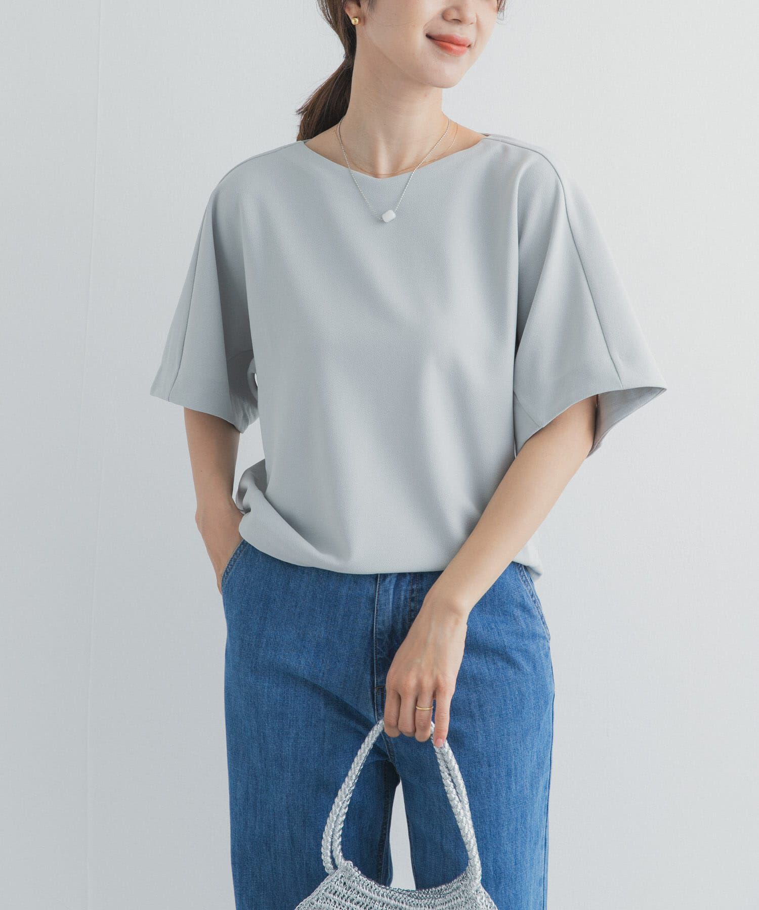 URBAN RESEARCH DOORS「カットジョーゼットVネックプルオーバー」|Tシャツ・カットソー|