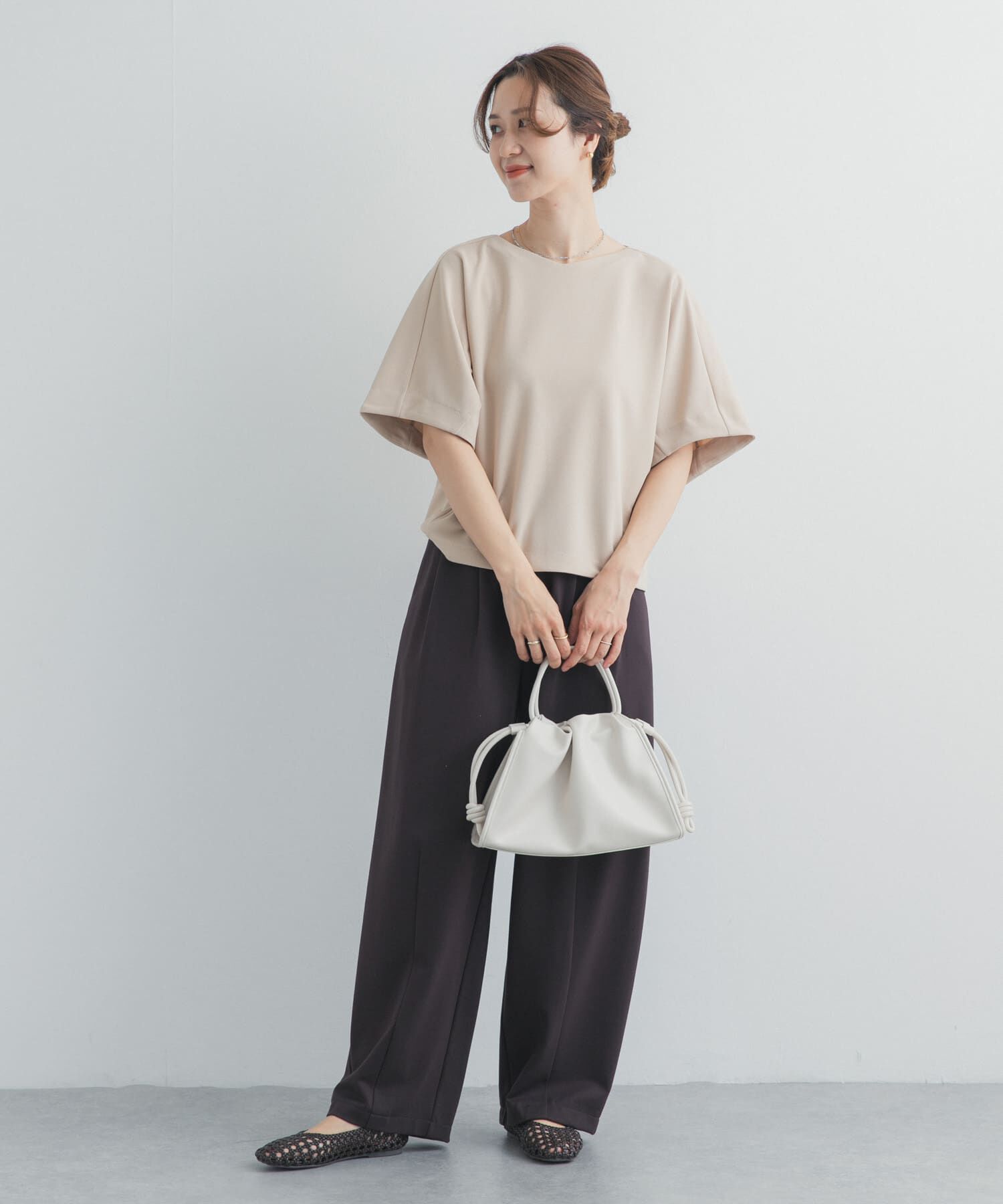 URBAN RESEARCH DOORS「カットジョーゼットVネックプルオーバー」|Tシャツ・カットソー|