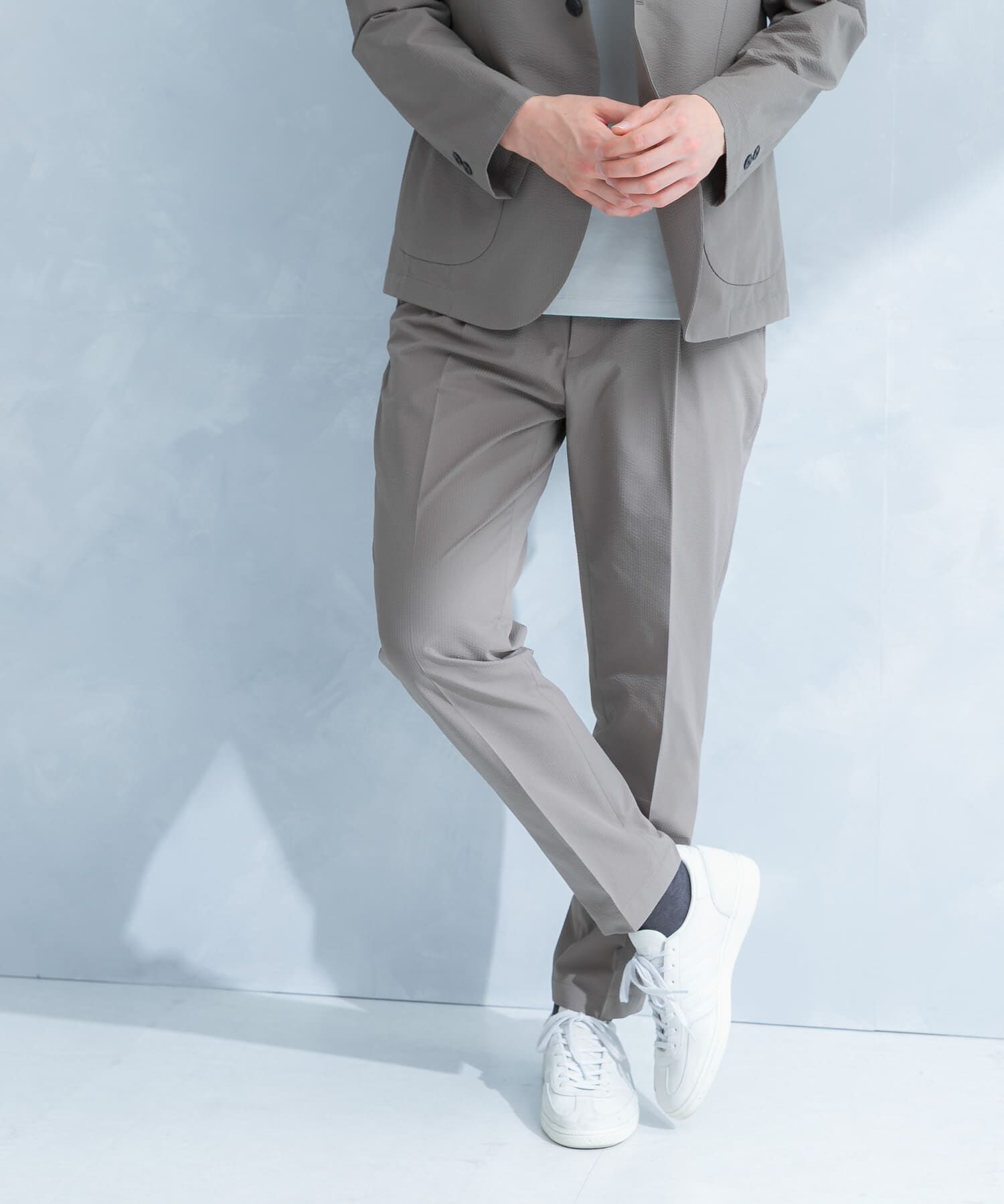 URBAN RESEARCH DOORS「LIFE STYLE TAILOR　シアサッカーストレッチパンツ」|その他|ベージュ