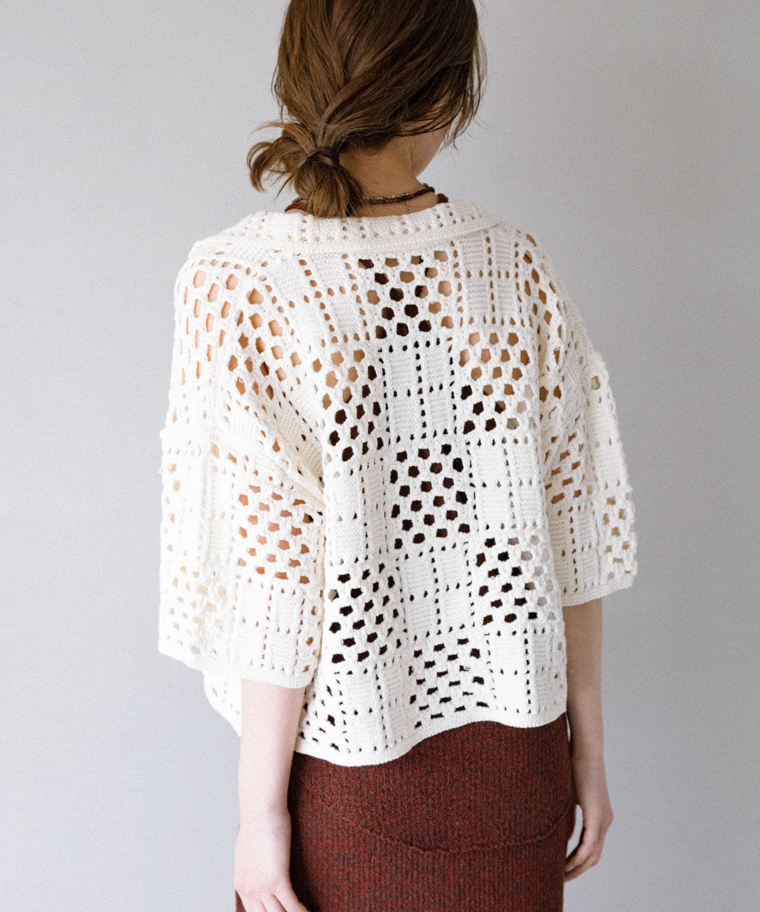  「クロシェニットシャツ」|ニット・セーター|