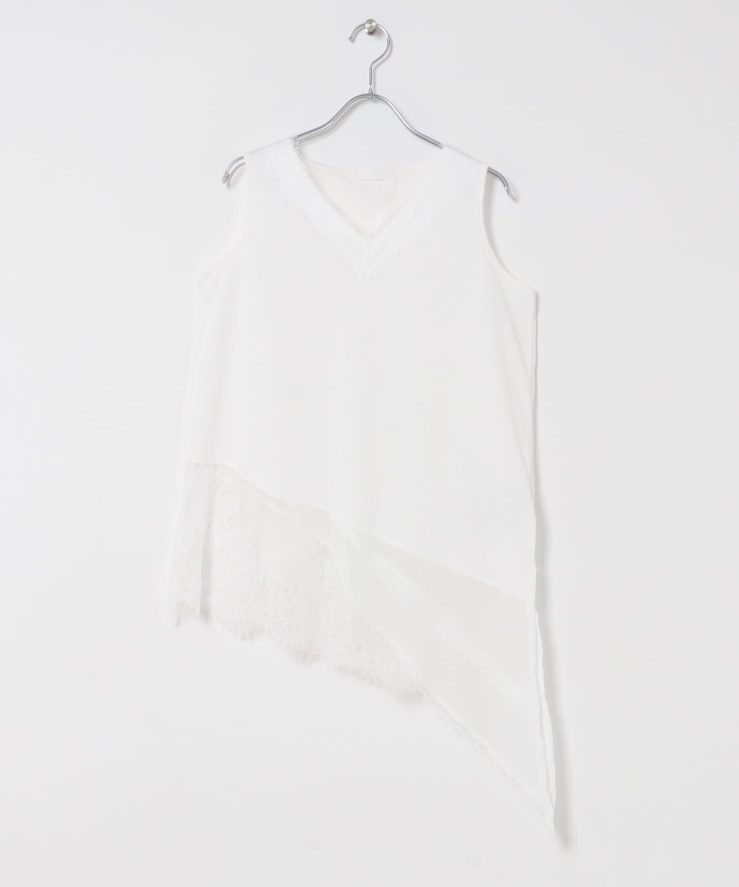 SENSE OF PLACE by URBAN RESEARCH「レースドッキングアシメカットトップ」|タンクトップ|