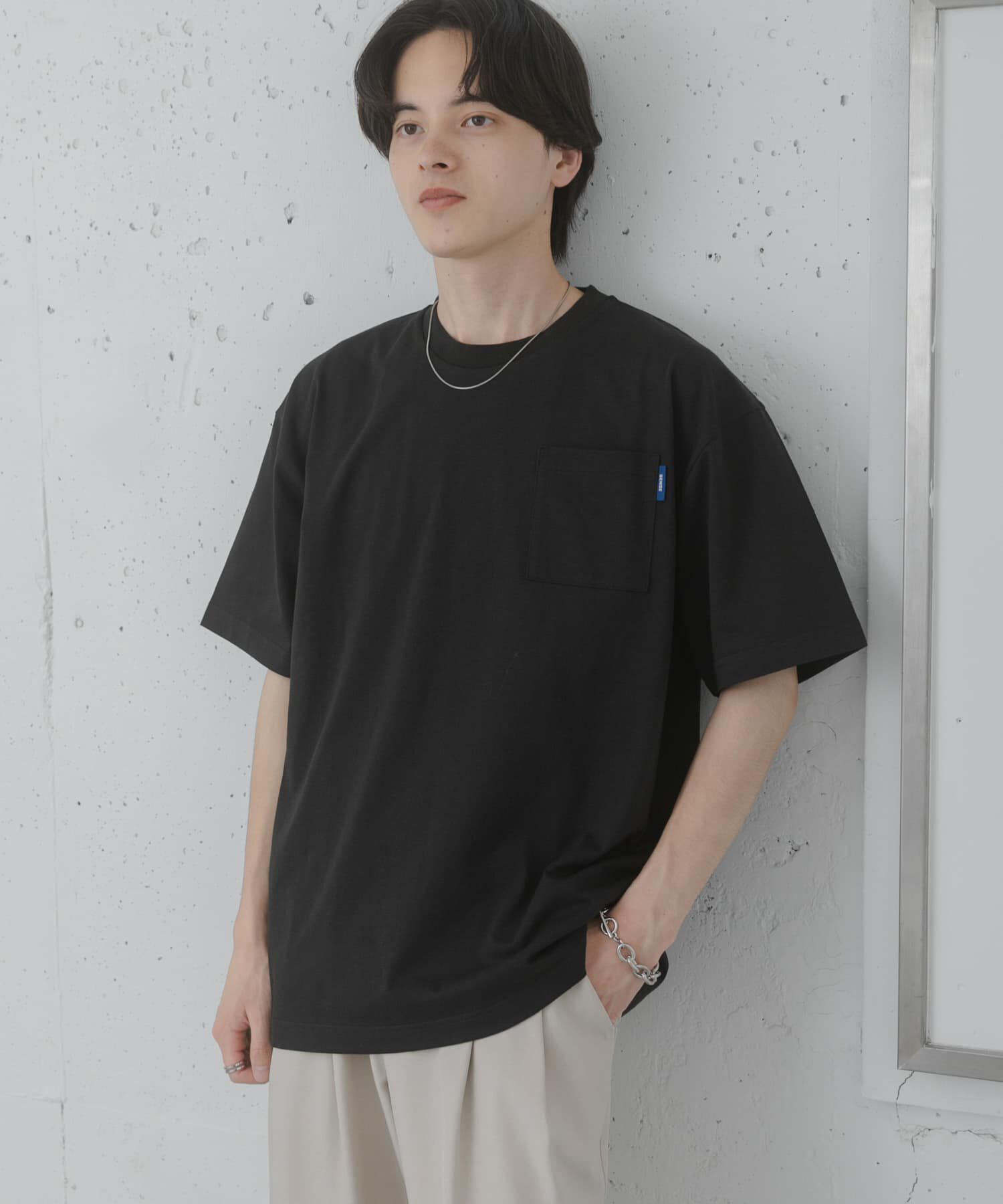 SENSE OF PLACE by URBAN RESEARCH「『UR TECH ひやサラクール』リラックスポケットTシャツ」|Tシャツ・カットソー|ブラック