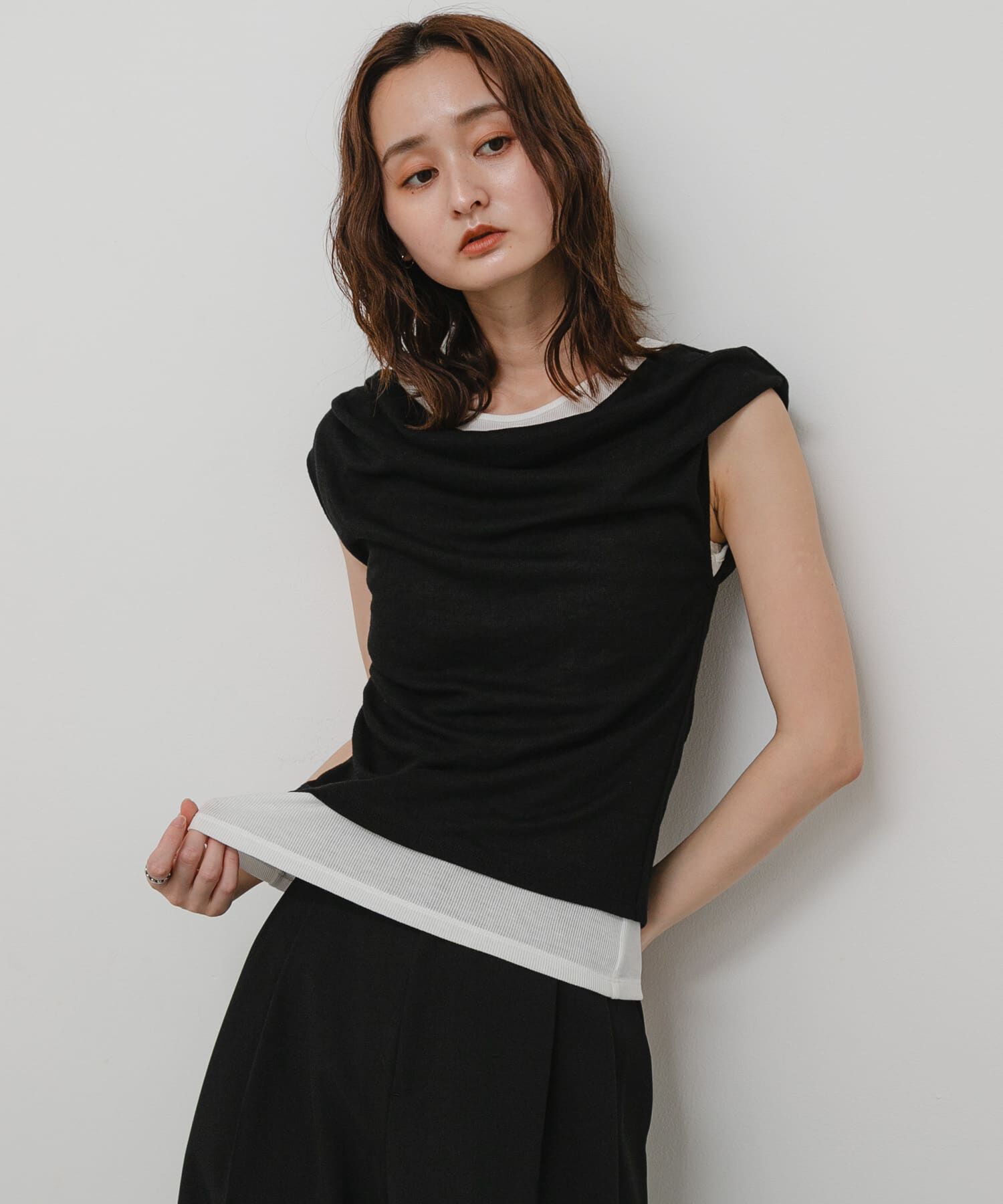 SENSE OF PLACE by URBAN RESEARCH「レイヤードドレープカットソー」|タンクトップ|