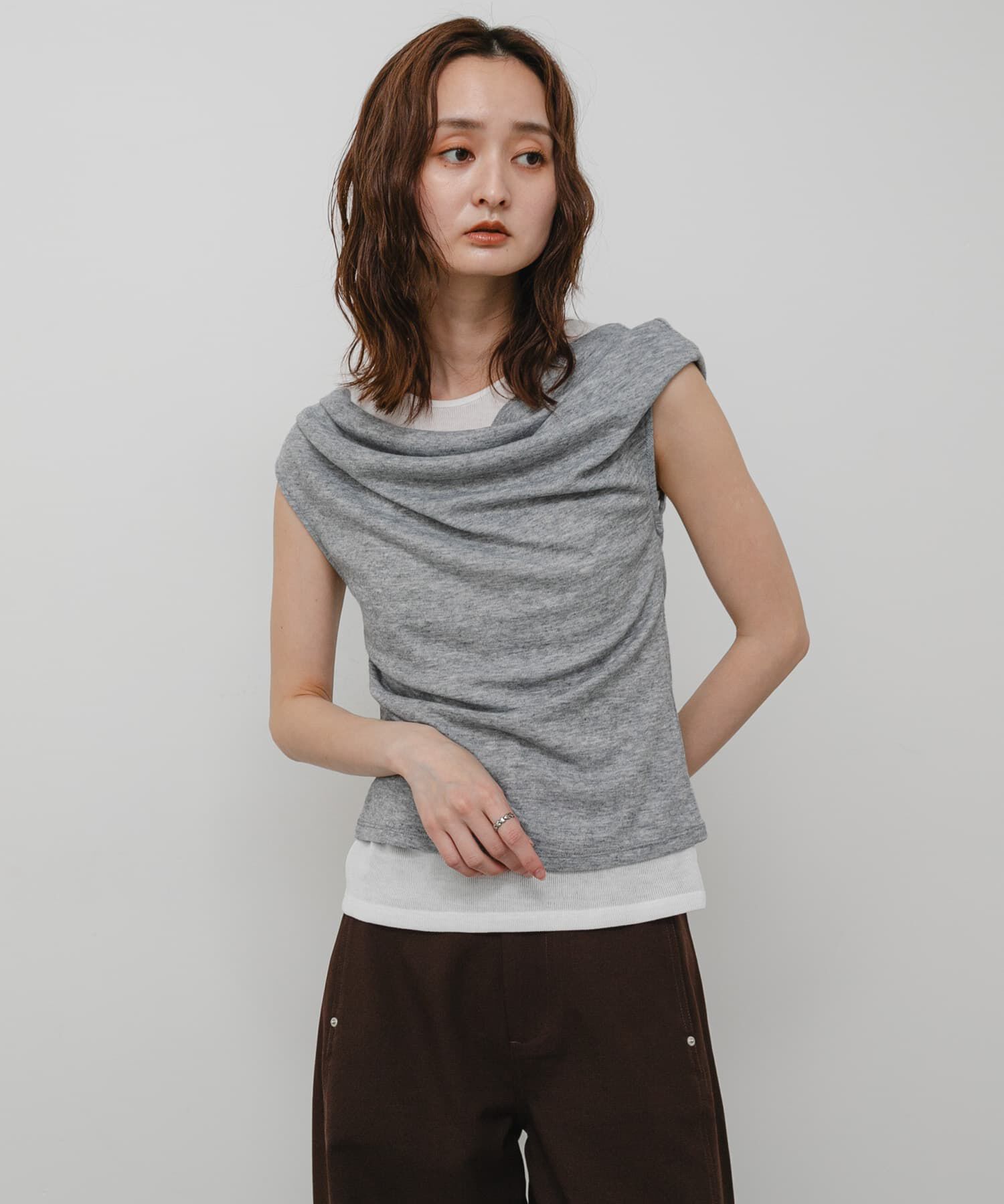SENSE OF PLACE by URBAN RESEARCH「レイヤードドレープカットソー」|タンクトップ|