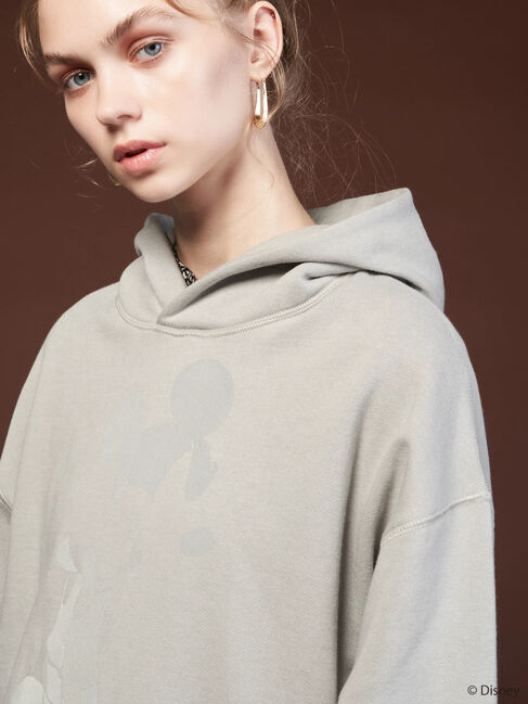  「フロッキープリント裏起毛パーカー/Mickey」|Tシャツ・カットソー|