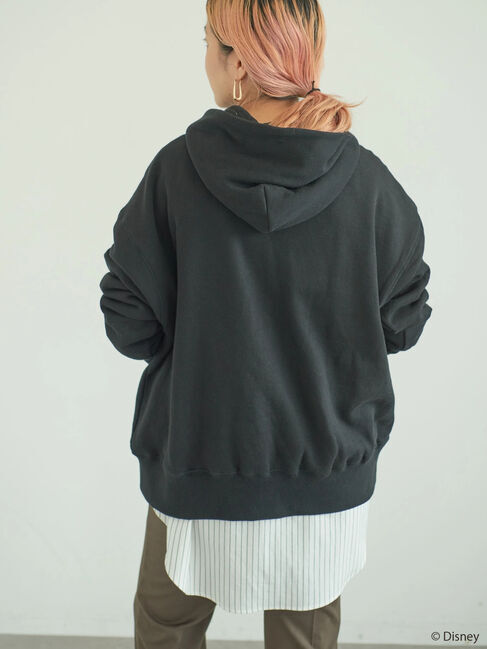  「フロッキープリント裏起毛パーカー/Mickey」|Tシャツ・カットソー|