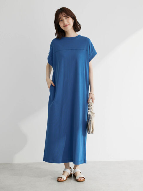 Green Parks「・ELENCARE　DUE　カラーステッチカットワンピース」|ワンピース|ブルー
