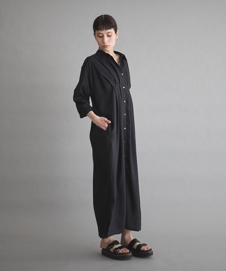 GARAGE OF GOOD CLOTHING「リネンタックロングワンピ-ス」|ワンピース|