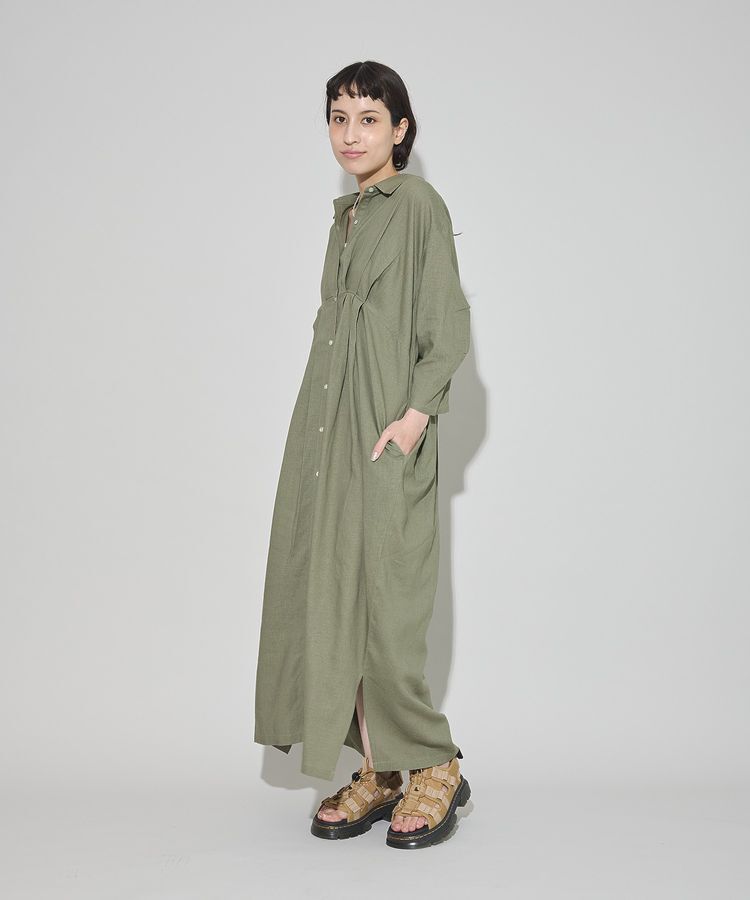 GARAGE OF GOOD CLOTHING「リネンタックロングワンピ-ス」|ワンピース|