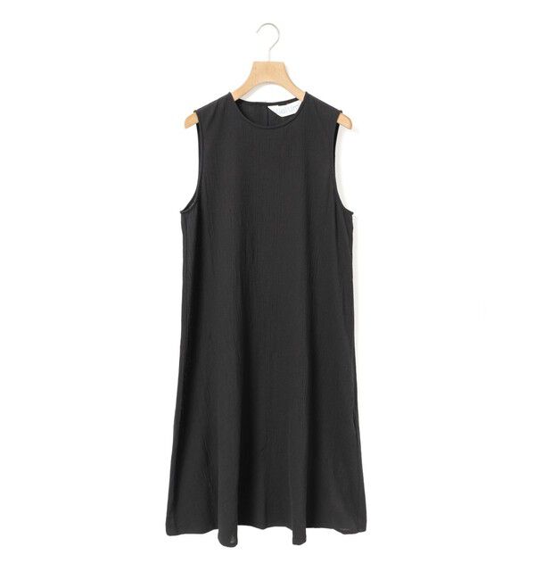 MidiUmi「MidiUmi ストライプクレープノースリーブワンピース」|ワンピース|ブラック