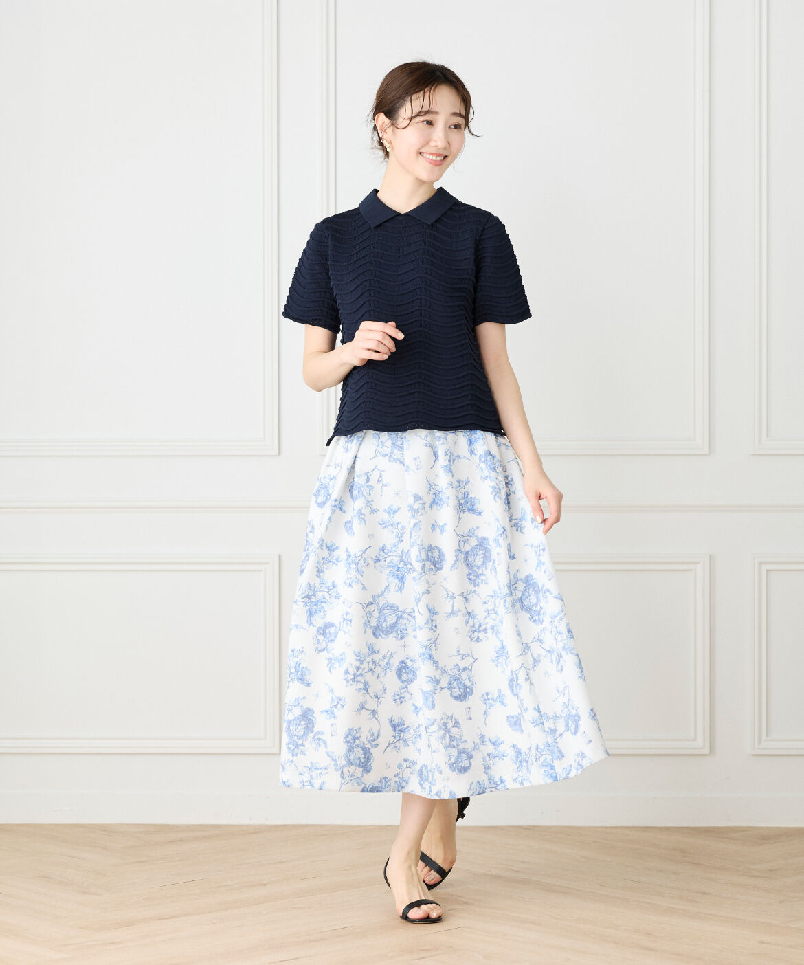 Maglie le cassetto「《M Maglie le cassetto》ｽｶﾗｯﾌﾟﾎﾟﾛﾆｯﾄﾌﾟﾙｵｰﾊﾞｰ|華やぐｽ 」|ニット・セーター|