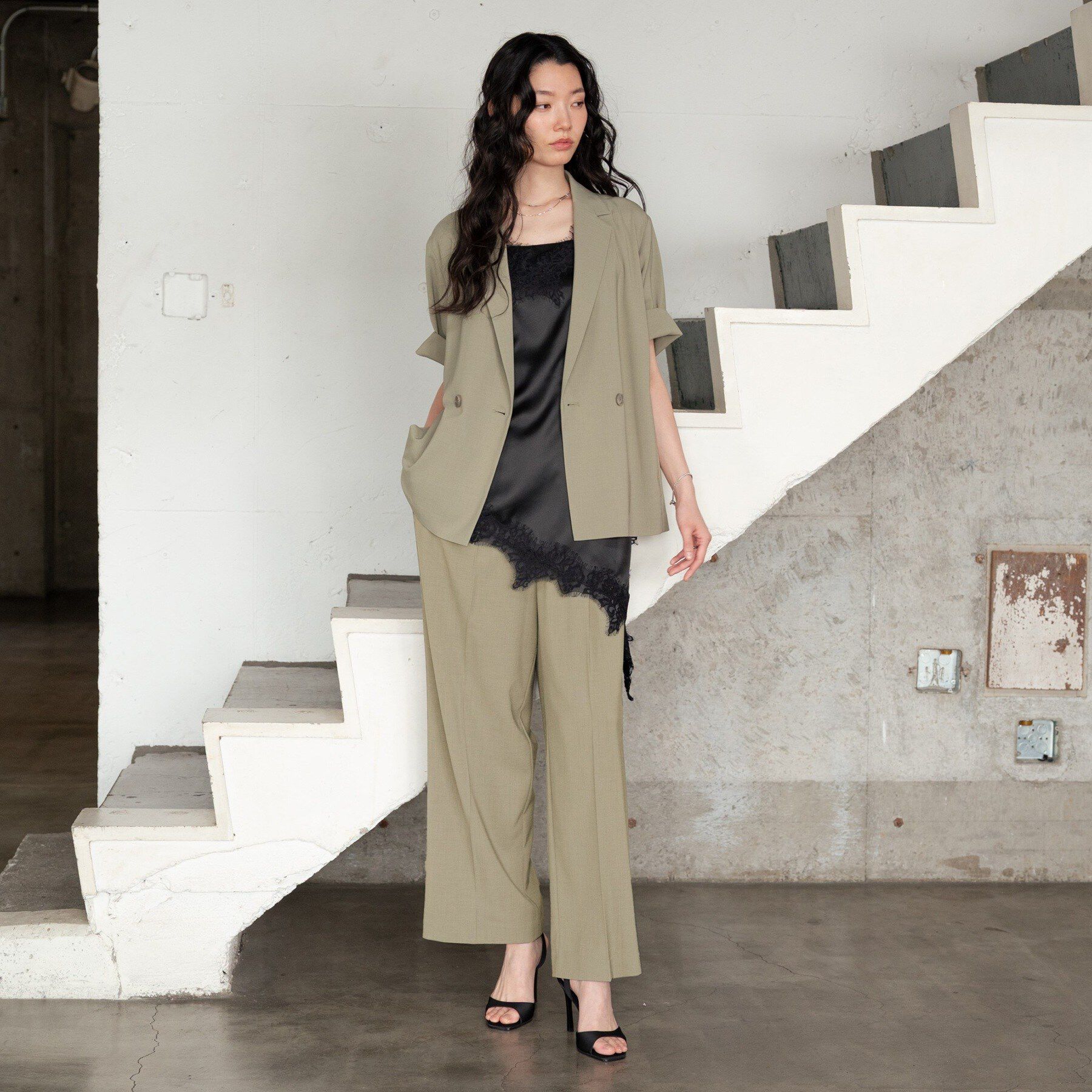 GALLEST「Comfy SET UP｜イージーストレートワイドパンツ【セットアップ対応／通勤／カセット服／接触冷」|その他|